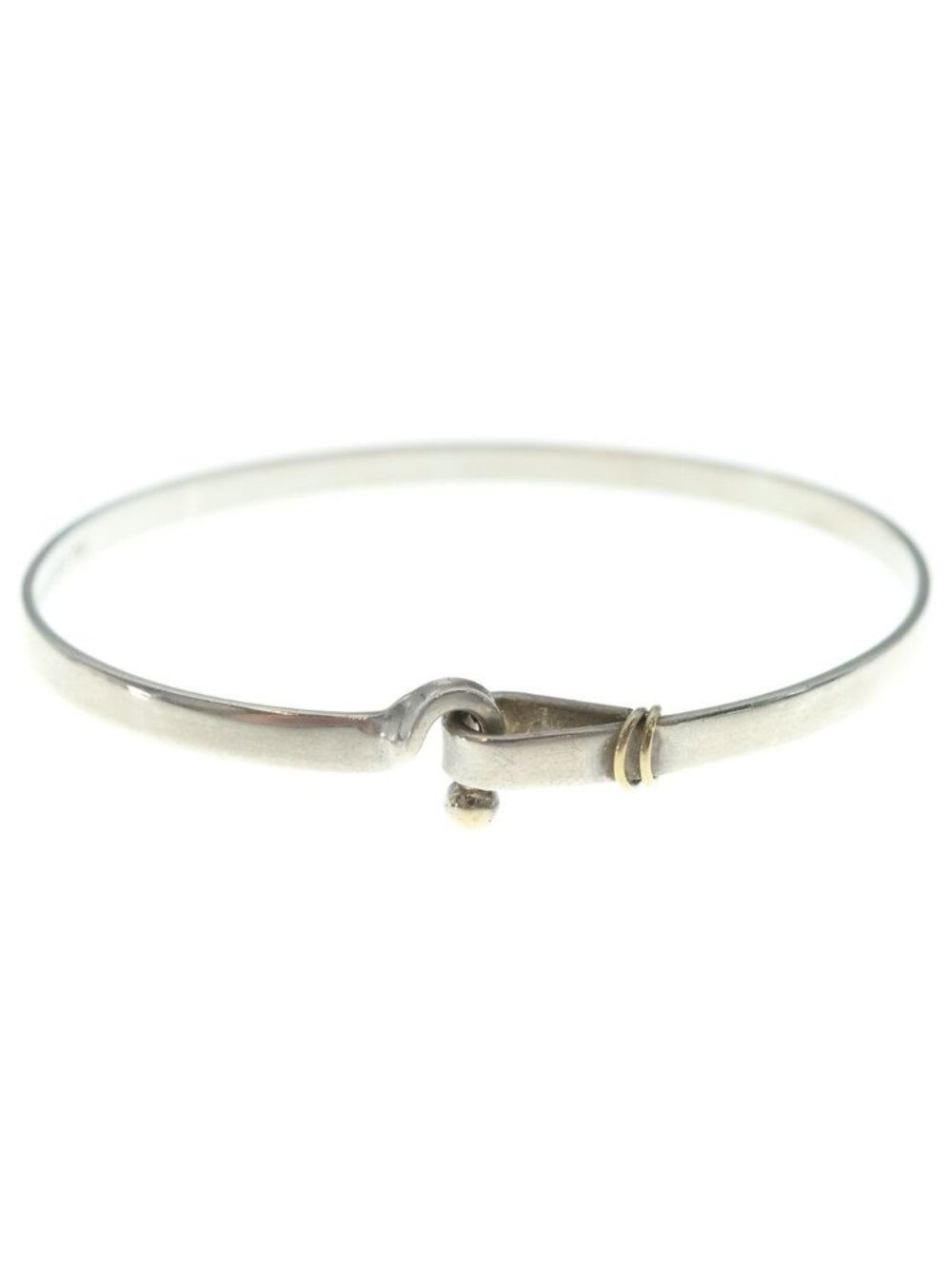 Tiffany & Co Hook and Eye Bangle 750 Yellow Gold Bracelet Silver